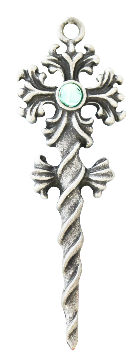 Wood Witch's Wand (GW12) Pendant Charm Necklace