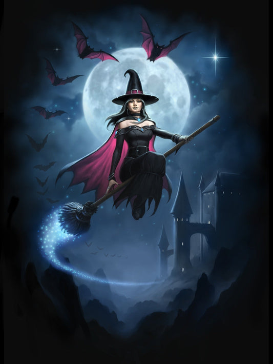 Witch Flight (JR01) 6 x Blank Greetings Cards