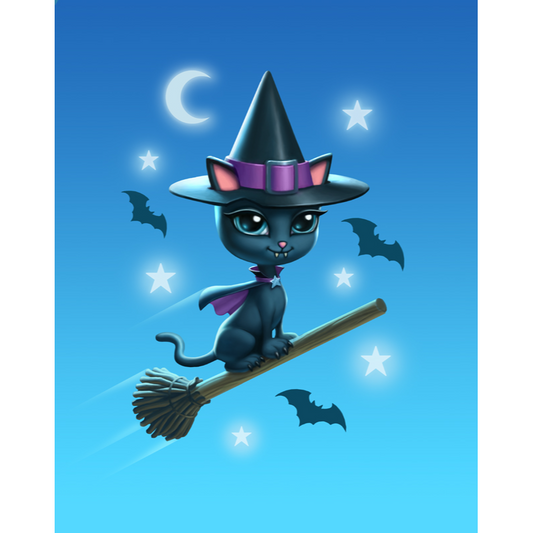 Witch Kitty (JR10) 6 x Blank Greetings Cards