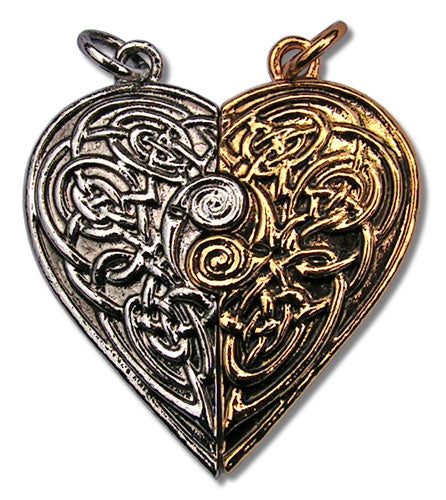 Tristan & Iseult Love Token Pair (LT13) Two Part Pendant Necklace