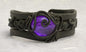 Armreifen mit Glas (rund violett)