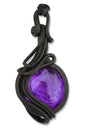 Anhänger mit Glas (rund violett)