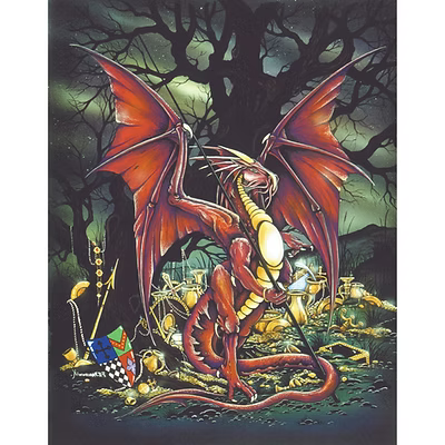 Treasure Dragon - Pack of 6 Blank Greetings Card with Envelope (PP08)