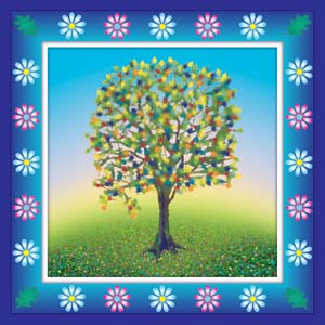 Spring Tree (SH03) - Pack of 6 Blank Greetings Card with Envelope