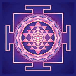 Sri Yantra (SH08) - Pack of 6 Blank Greetings Card with Envelope