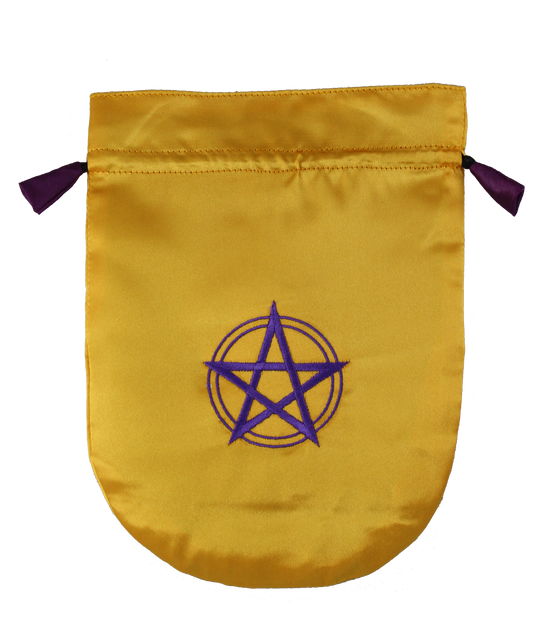 Pentagram in Circle (STB04) Lined Satin Tarot Bag