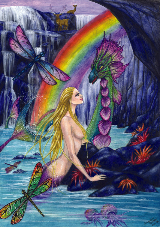 Mermaid (VS02) - Pack of 6 Blank Greetings Cards with Envelope