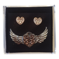 Valkyrie Heart (ENS5) Steampunk Brooch and Earrings Gift Set
