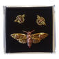 Magradore's Moth (ENS6) Steampunk Brooch and Earrings Gift Set