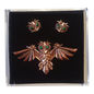Aviamore Owl (ENS8) Steampunk Brooch and Earrings Gift Set